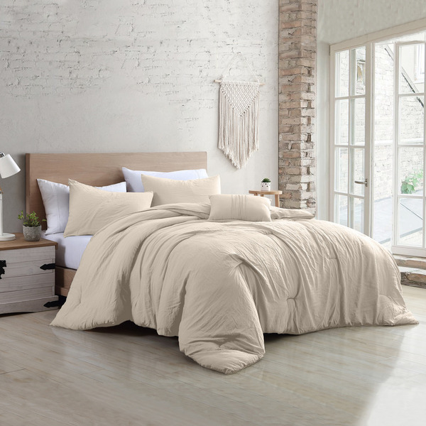 Modern Threads Modern Threads 4-Piece garment-washed comforter set Beck Coconut Queen 3MLTICSE-BSO-QN